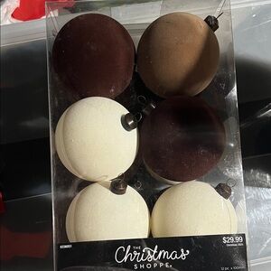 Christmas House Brown and White Ornaments